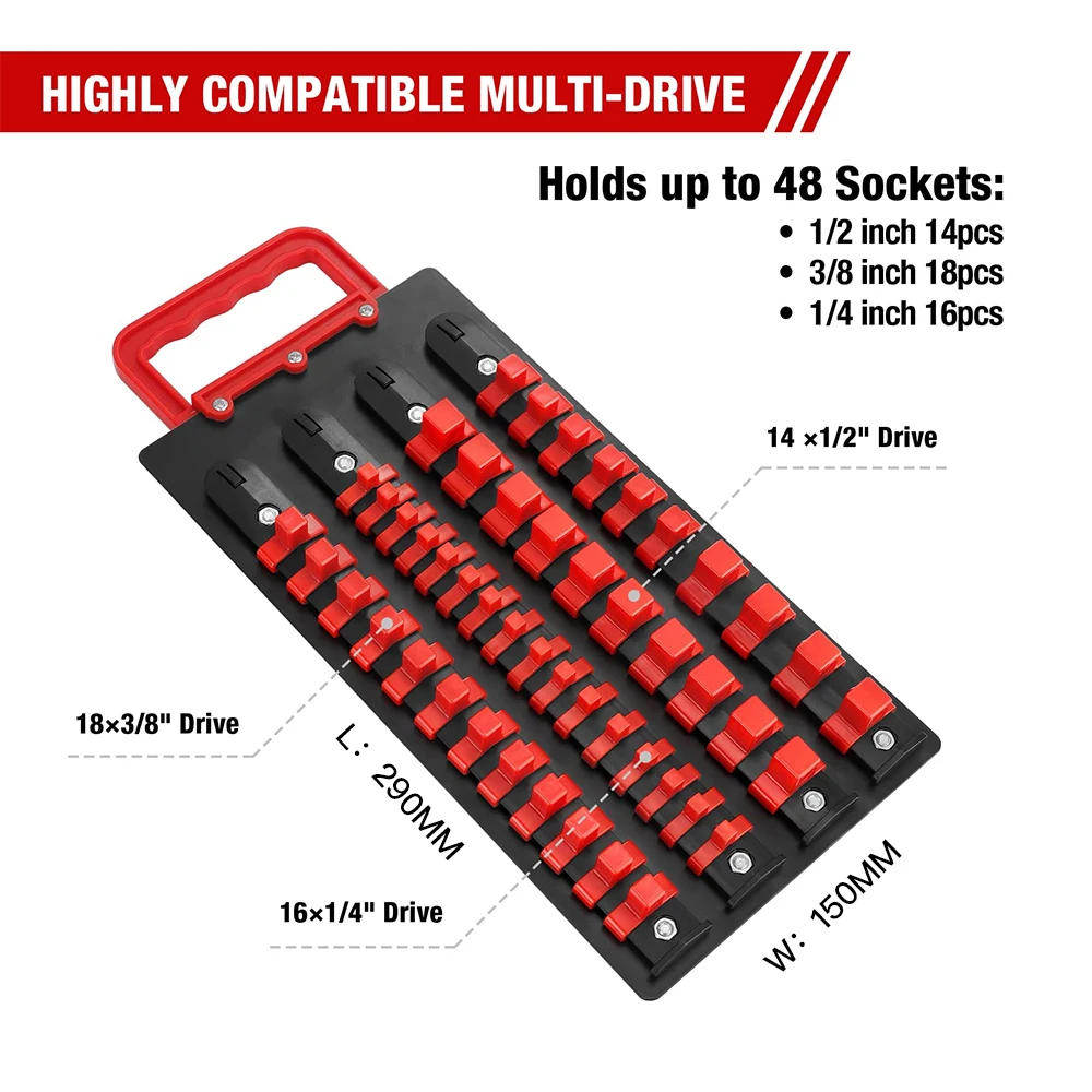 Imagem -03 - Universal Socket Organizer Chave Titulares Rail Bracket Ferramentas de Reparação Chave de Parede Home Tools Traight 2