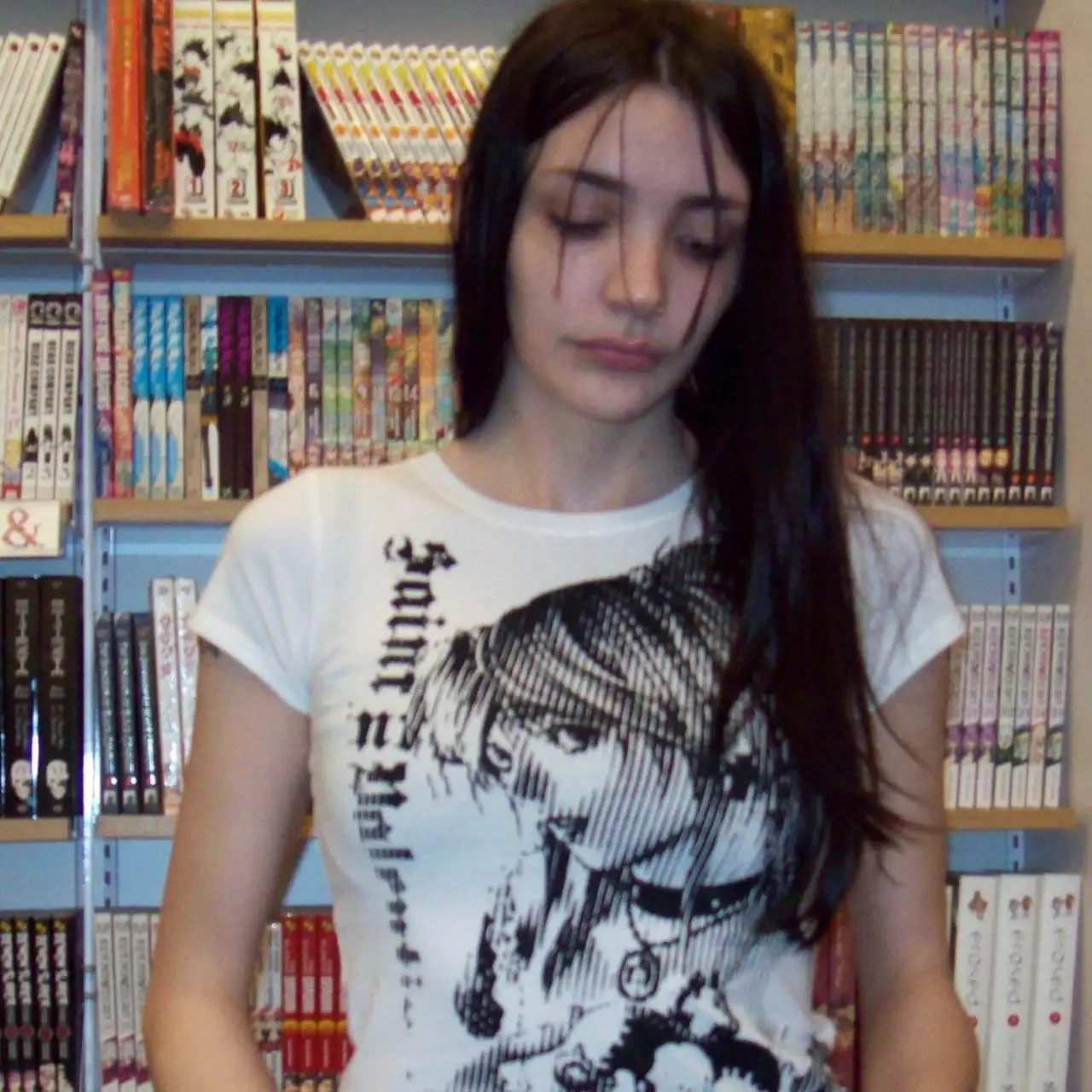 Emo Gothic aesthetic clothing Y2k top Kpop women\'s T-shirt 2024 anime girl T-shirt top Gothic dark girl E-girl
