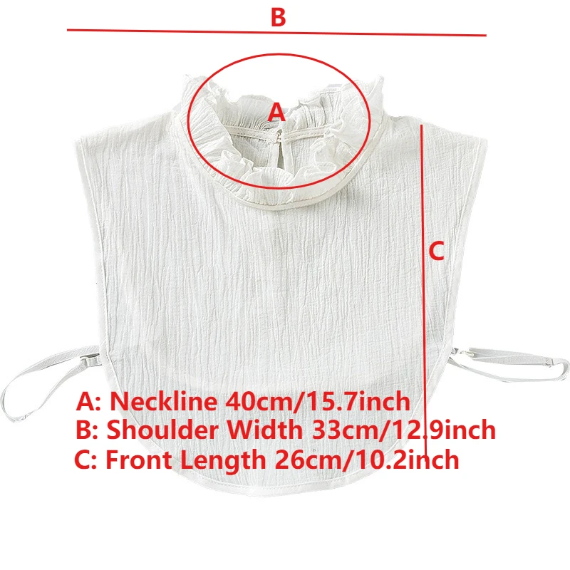 الوقوف وهمية طوق بلوزة القطن انفصال قميص طوق كاذبة طوق امرأة التلبيب بلوزة أعلى التعادل للنساء ديكور