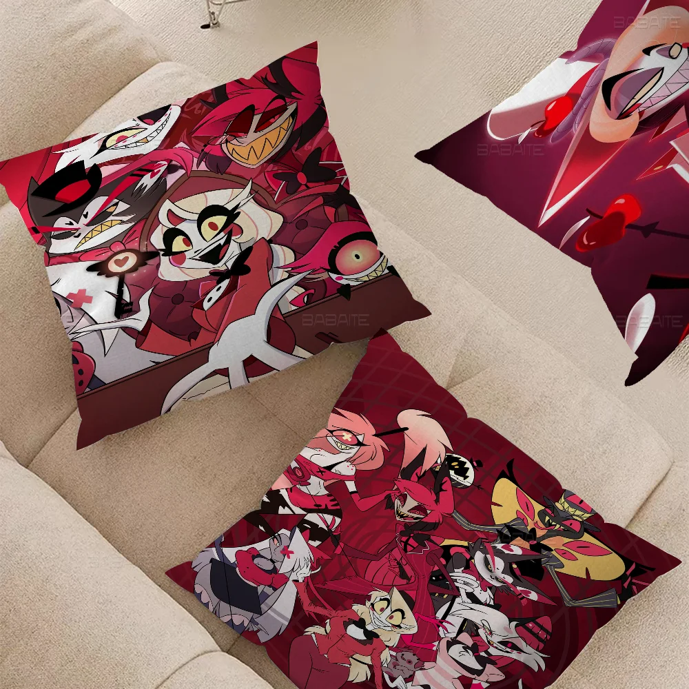 H-Hazbin Cartoon Hotel Pillow Cover For Bedroom Room And Living Room Sofa Decorative Cushion Cover