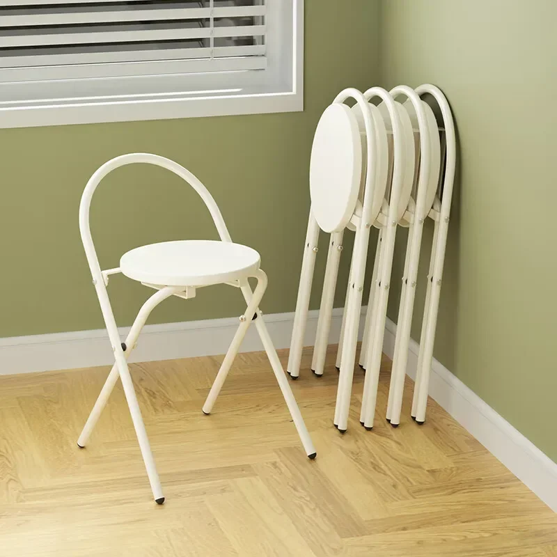 Banquinho dobrável para sala de estar, Cadeira de sala de jantar, Vanity Chair, Não pegue espaço, móveis