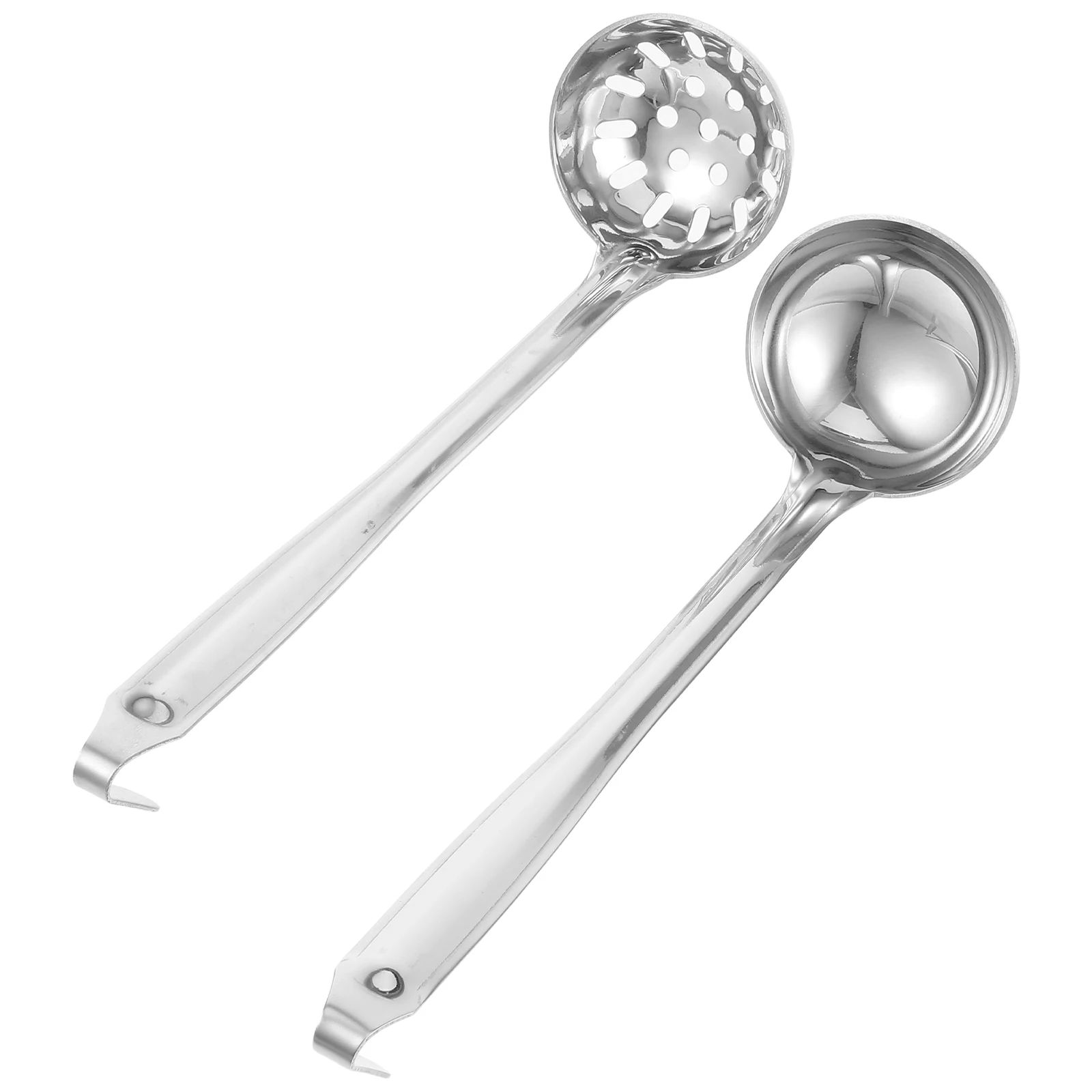 

2pcs Stainless Steel Gravy Spoon Small Handle Soup Ladle Skimmer Compact Multifunctional Hot Pot Serving Kitchen Bar utensil