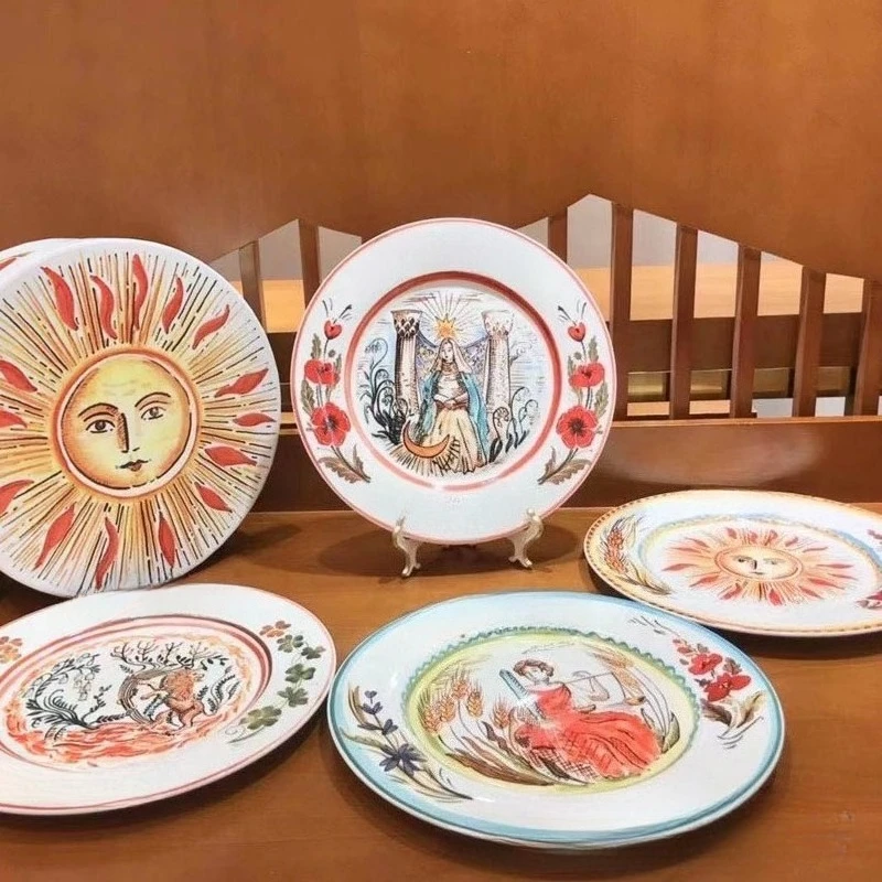 Creative Ceramic Steak Plate Set Combination Home Hand-Painted Western-Style Sun Series Plates