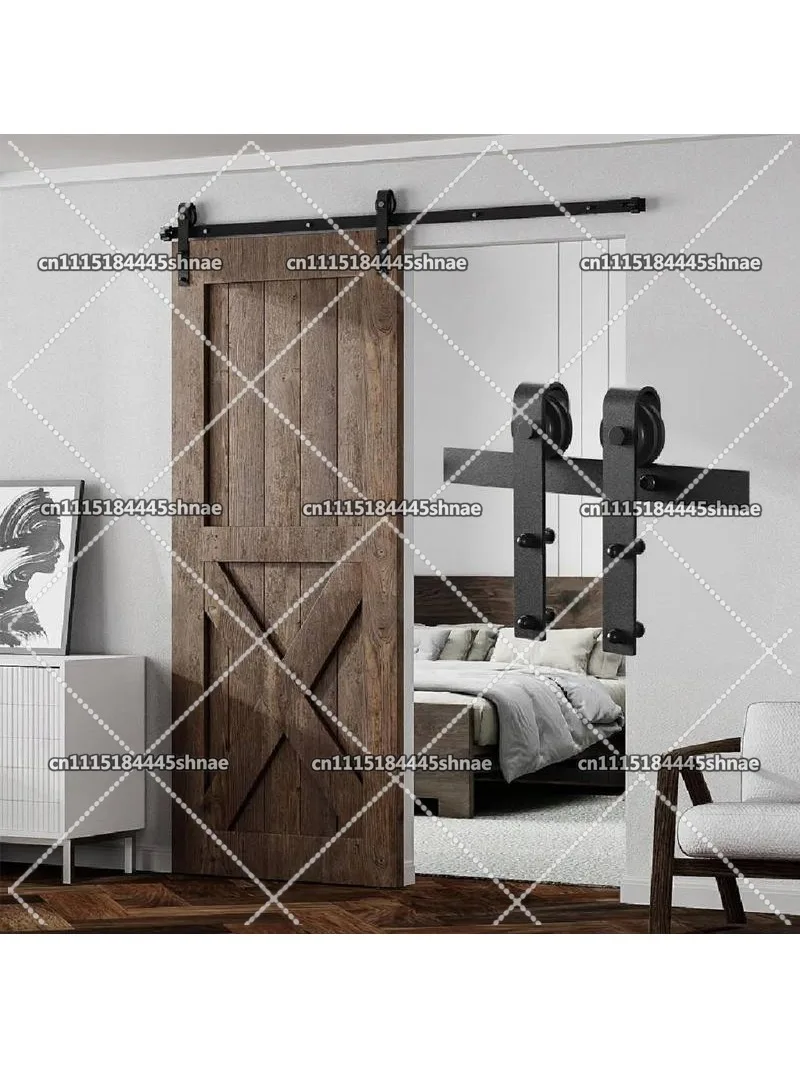 Barn door hanging rail complete set of hardware accessories guide rail for home sliding door slide rail hanging wheel
