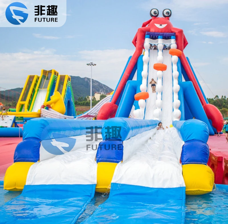 Pool Inflatable slide Cheap Crab Extreme Water Slide Drop Kick Bouncer House Jumping Castle Inflatable Water Slip for Adults