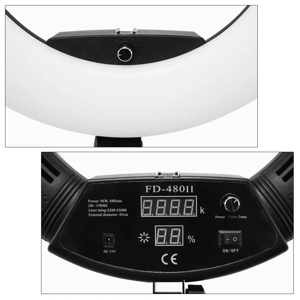 2025 رائجة البيع FD-480II مصباح حلقي إضاءة التصوير الفوتوغرافي 96 واط 480 قطعة LED مصباح مصمم على شكل حلقة 3200-9900 كيلو لاستوديو فيلم الوسائط على YouTube