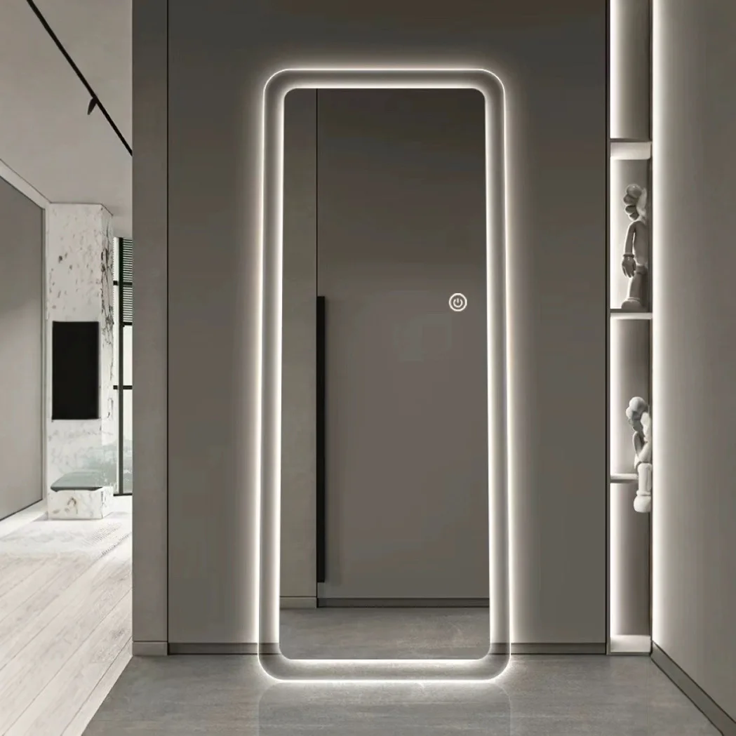 Toilet washbasin makeup mirror bathroom mirror induction with lamp wall hanging anti-fog luminous smart mirror touch screen