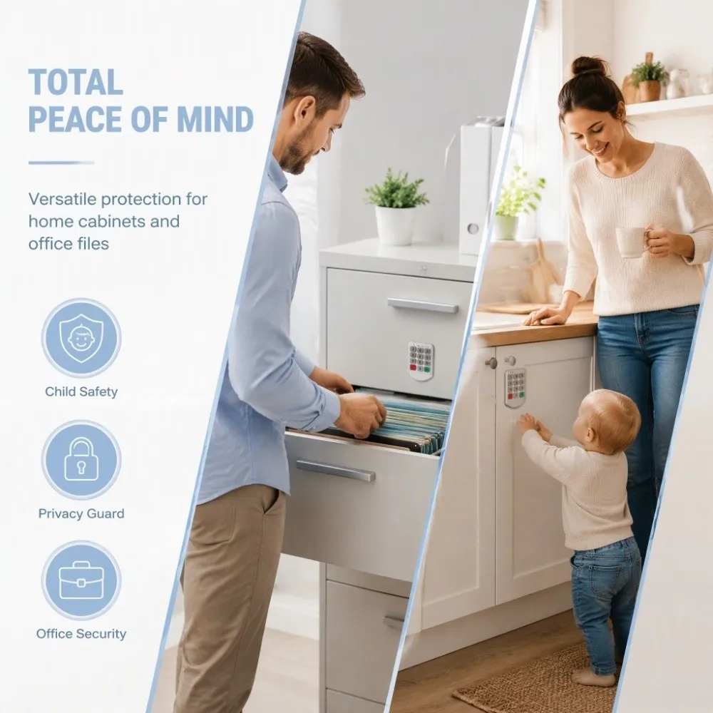 Keyless Electronic Cabinet Lock ABS Material Secure Keypad Cabinet Lock Convenient Rustproof Smart Cabinet Lock Closet