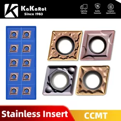 Kakarot Carbide Insert CCMT060204 CCMT 09T308 CCMT120404 CCMT060208 09T308 Stainless Steel CNC Lathe Cutter 10pcs Blade Plate