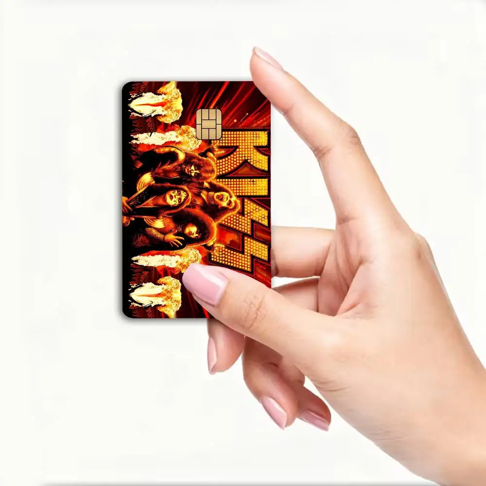 Rock Band Kiss Band Anime Front Cover Film Sticker Skin for Credit Debit Card Small Large Chip view 3
