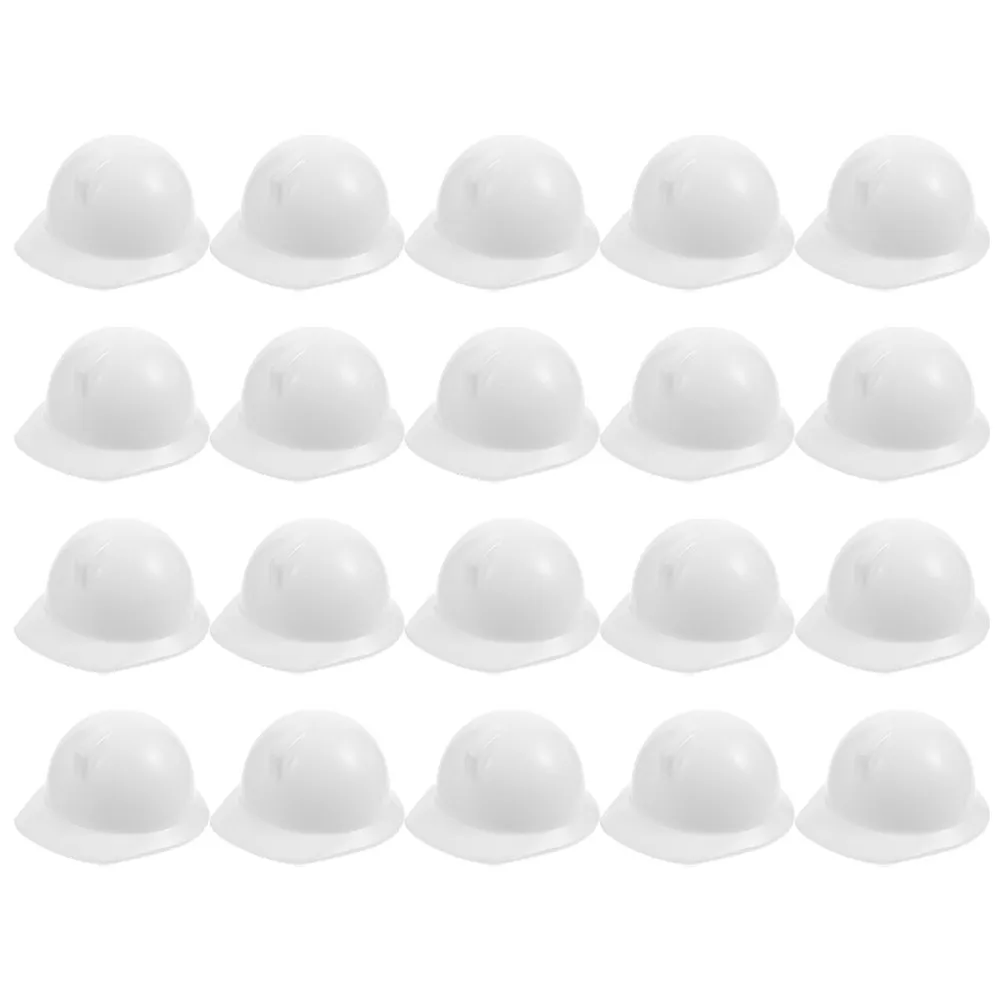 20 Peças Mini Capacetes de Construção de Plástico para Decoração de Casas de Bonecas e Brincadeiras de Fantasia, Design Requintado, Mini Capacetes de Segurança