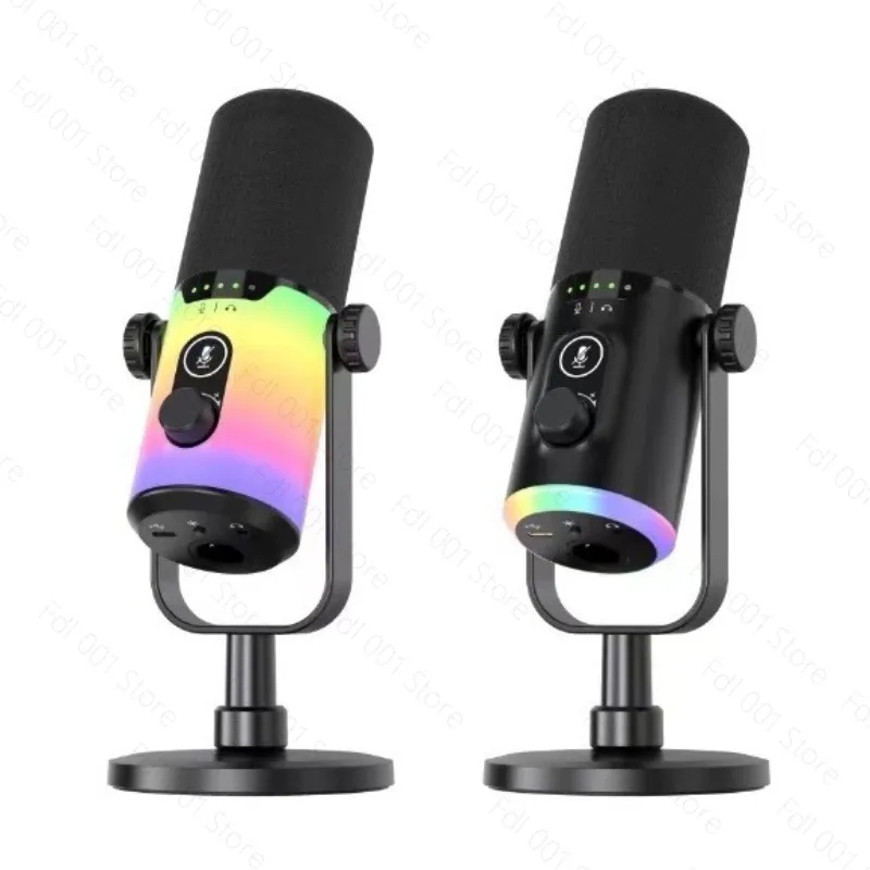 For Jinweihang Private Model Dual-Interface Dynamic Microphone RGB Computer Live Recording Esports Microphone