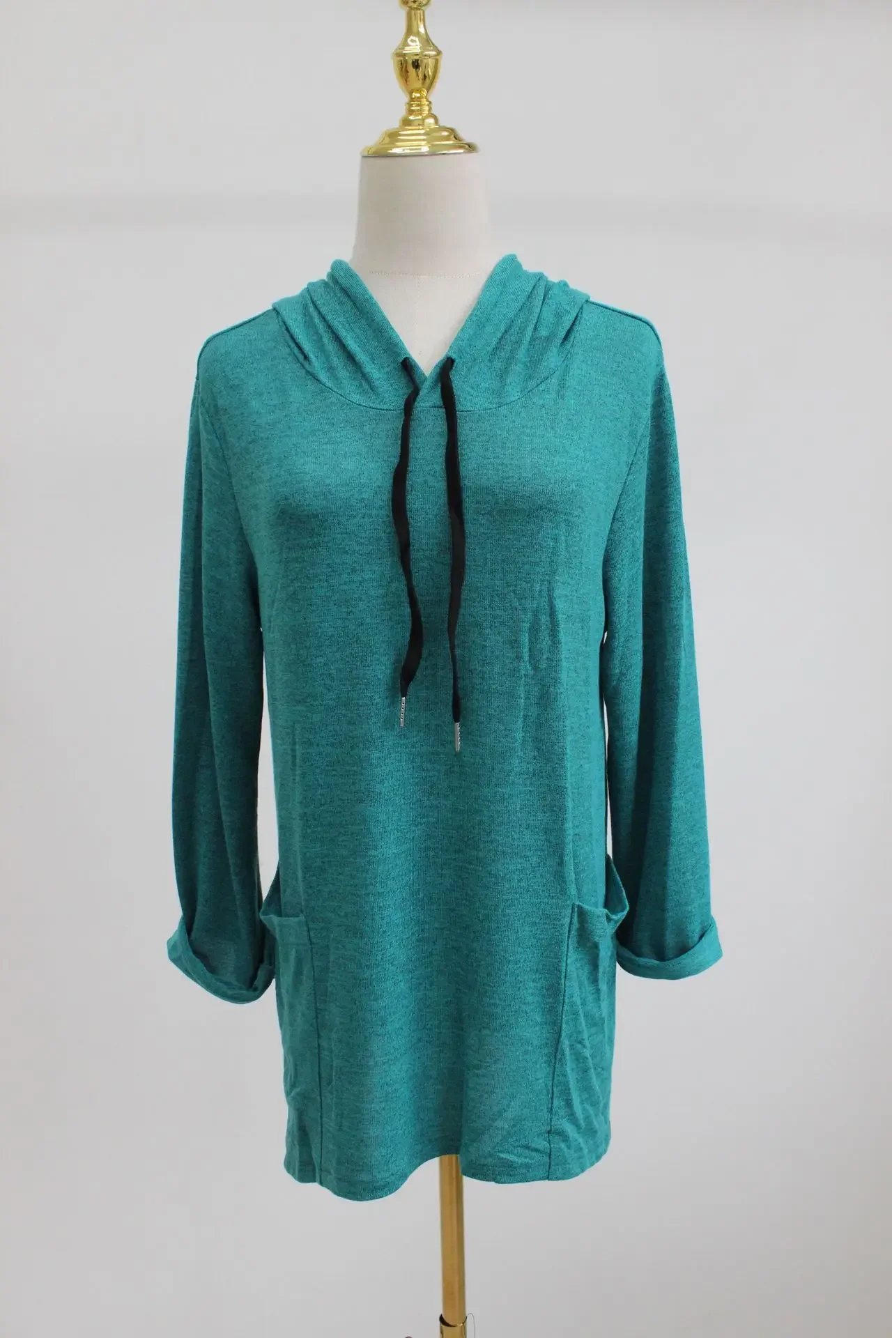 Casual Loose Workout Hoodies Long Hooded Top Women Fashion Solid Color Long Sleeve Sweatshirts Autumn Winter Female Pullover