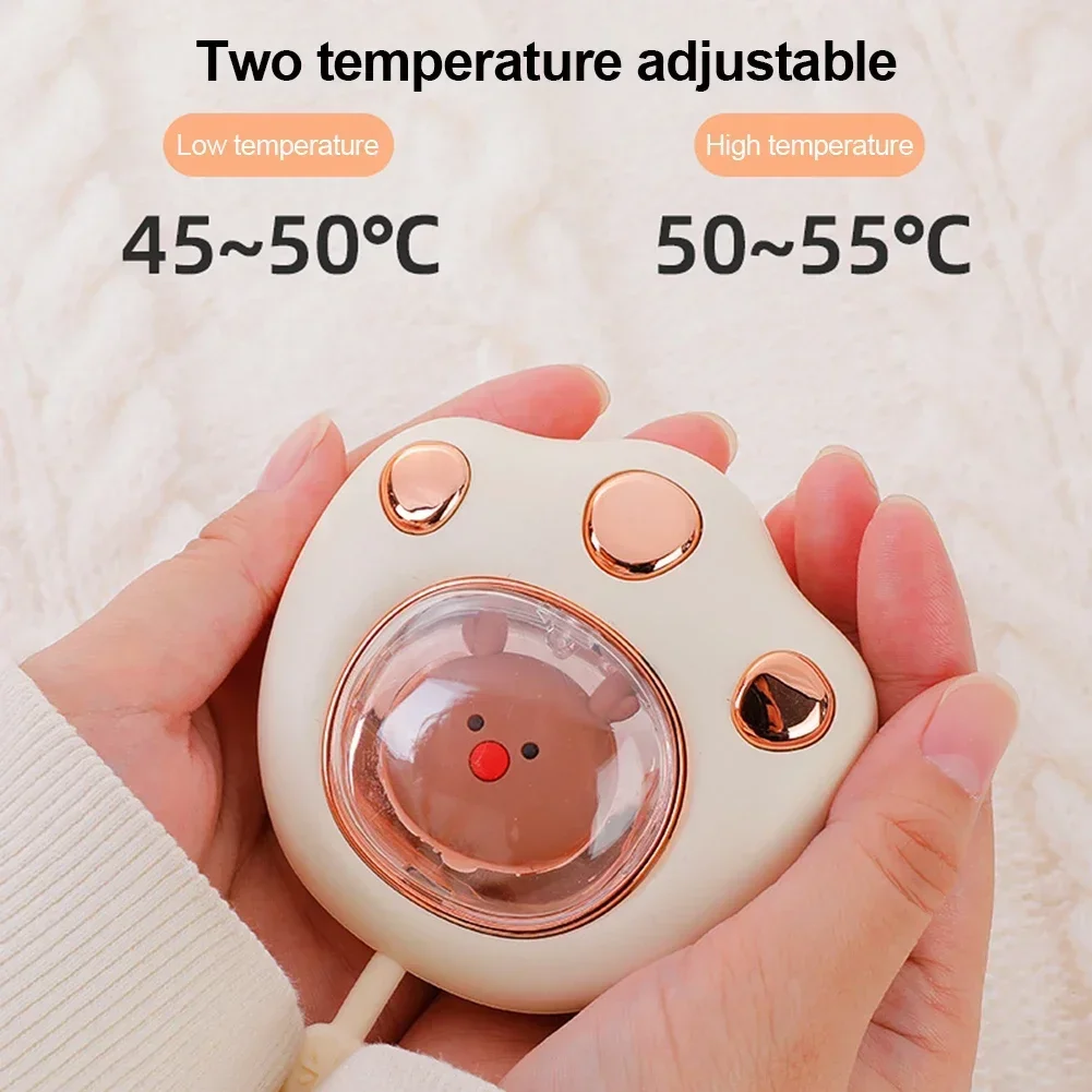 1200mAh Cartoon Hand Warmer USB Charging Hand Warmer Explosion Proof Heater 2Speed Temperature Adjustment With Hand Strap Winter