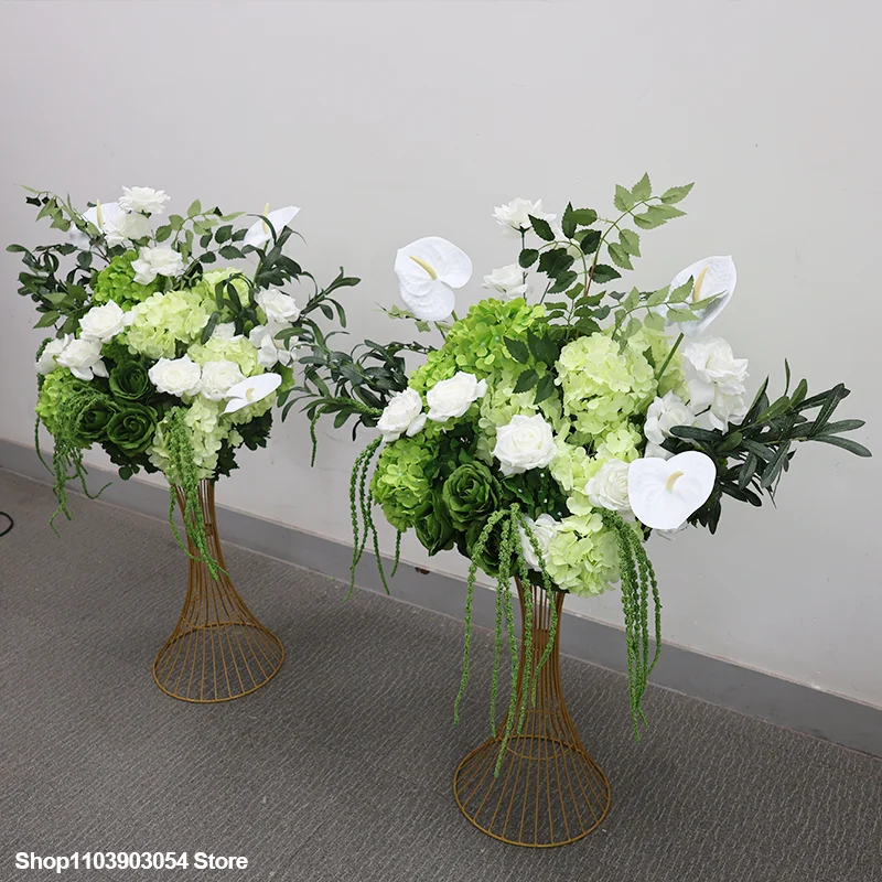 Grüne Hortensie, luxuriöser künstlicher Blumenball, Hochzeitsdekoration, Tischdekoration, Blumenarrangement für den Gang, Heimdekoration – Detail 3
