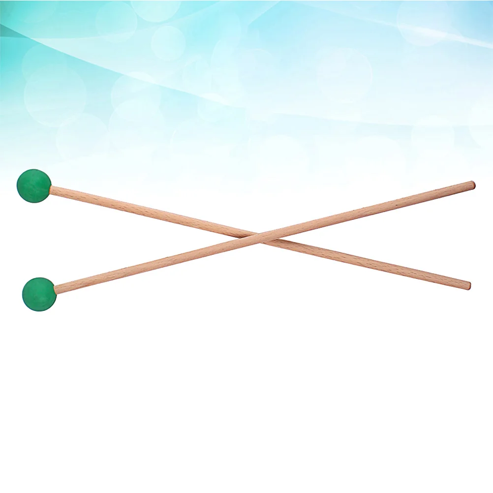 1 Pair Wood Handle Rubber Head Glockenspiel Drumsticks Bell Mallets Percussion Stick For Early Music Education Instruments