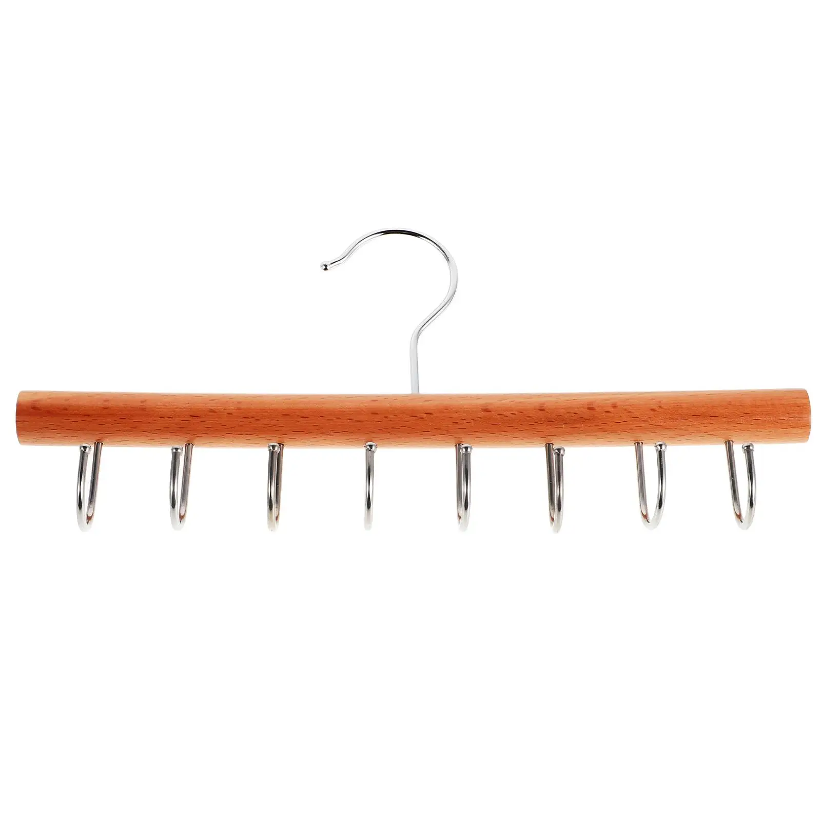 

Solid Wood 8 Hooks Clothes Hanger Belt Scarf Tie Organizer Rack Multi Functional Closet Storage Solution Wooden Hook