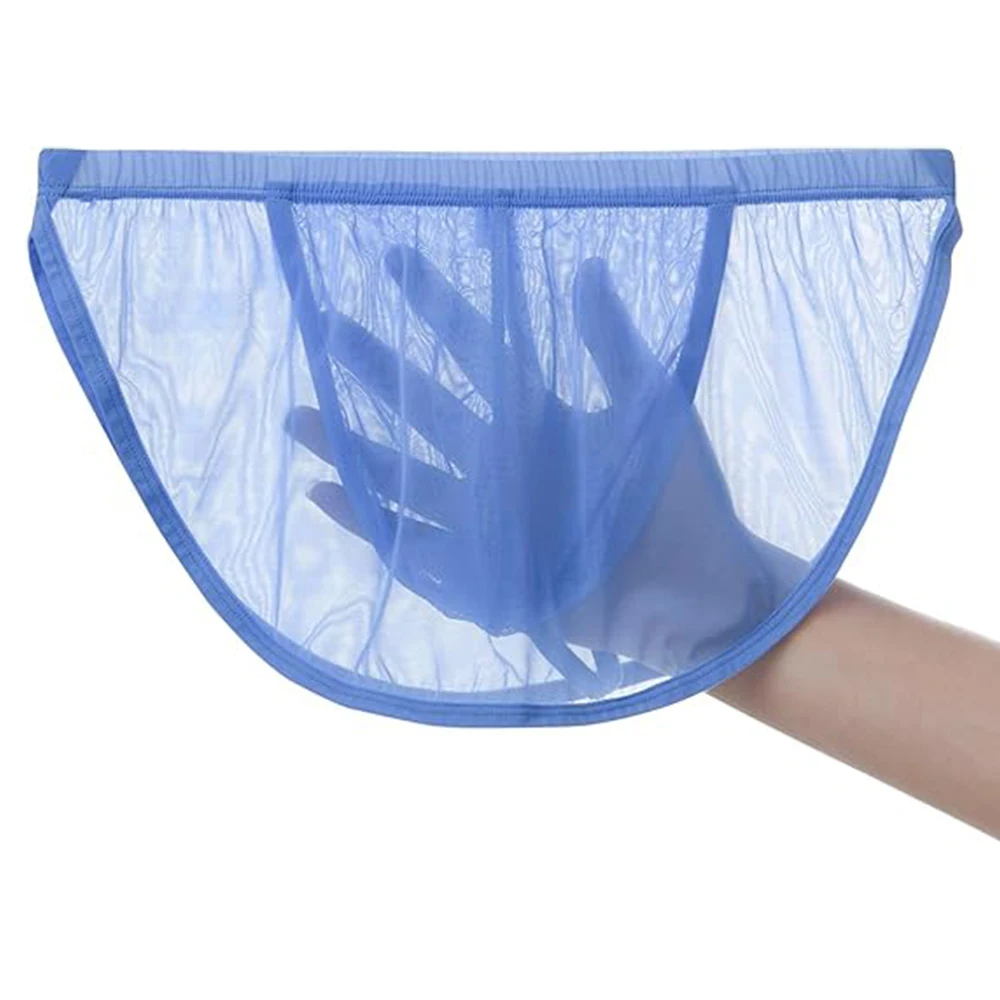 Zonbailon Men's Mesh Thongs Underwear, Sexy Built-in Pouch G-String, See Through Split Side Pajama Shorts Underwear