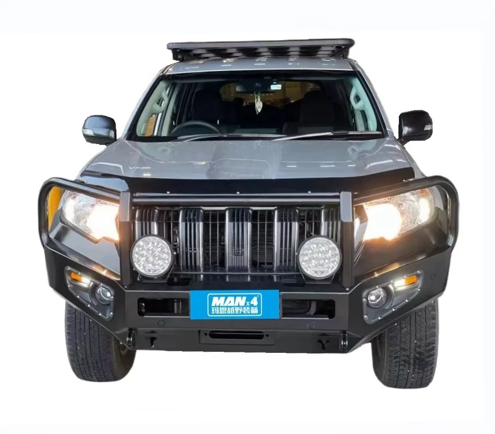 4X4 Off-Road Heavy Duty Steel Front Bumper Bull Bar with Winch Mount for Toyota Prado LC150 FJ150 2018-2023