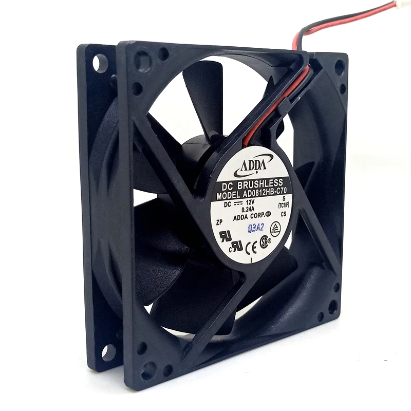 80mm Fans For ADDA 8020 12V double ball power fan AD0812HB-C70 chassis cooling fan mute 8cm