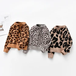 Baby Sweater Korean Edition Children Long Sleeve Top Round Neck Leopard Pattern Children Sweater Knit Sweater 2023 겨울 아기옷 Свитер