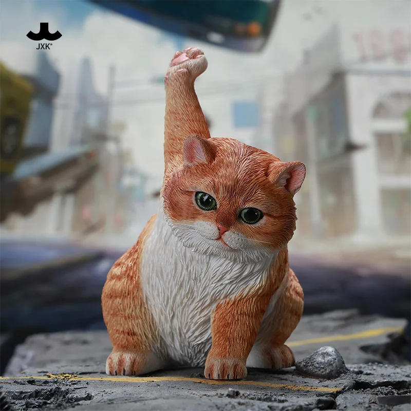 Jxk escala 1/6 gato fofo simulado estilo super-herói modelo animal de pouso para figuras de ação de 12 ", coleção de ornamentos de mesa
