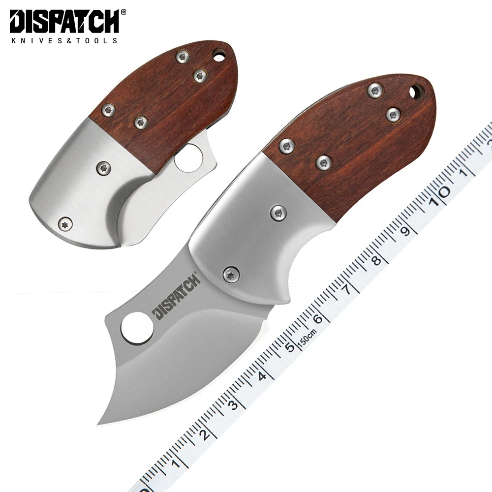 Mini Folding Knife Survival Pocket Knives with Wooden Handle Damascus Blade Camping Outdoor EDC Hand Tools