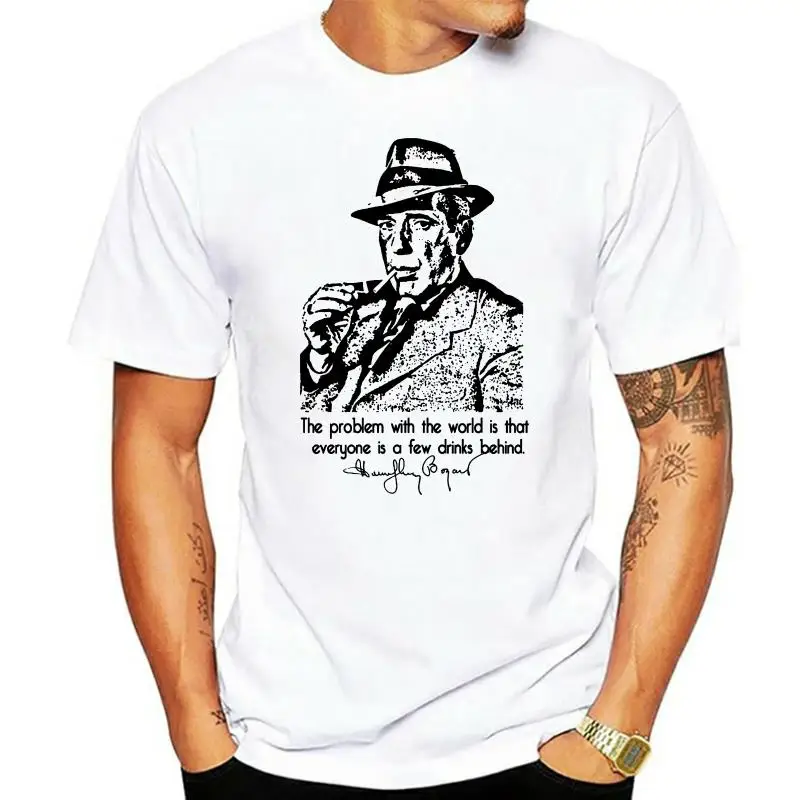 2022 New Summer Men Men 100% Cotton Cool Humphrey Bogart - New Black Ringer Cottonslim Fit T Shirts