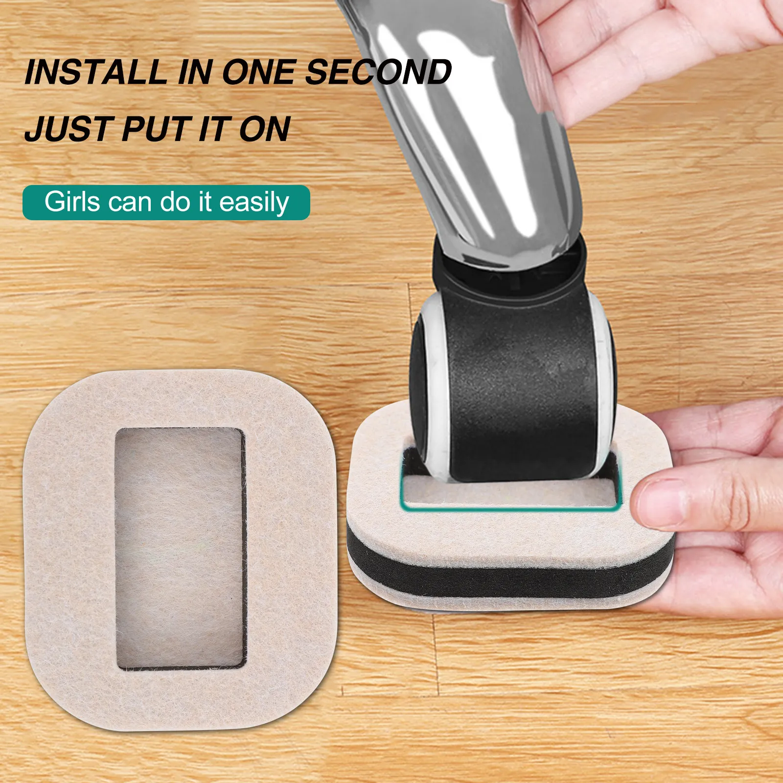 5Pcs Pulley Chair Sliding Pads Furniture Protector Cups Anti-Slip Furniture Mover Pads Scratch Noise Reduction Wheels Stopper