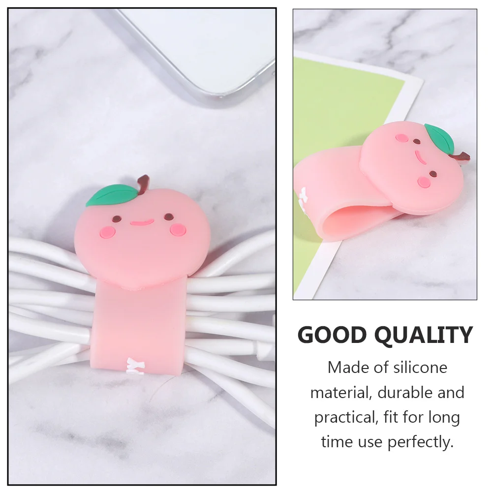 

2pcs Fruit Silicone Cable Organizer Durable Wire Holders for Data Cords PVC Wrappers Headset Winders Ties Cord Management Home