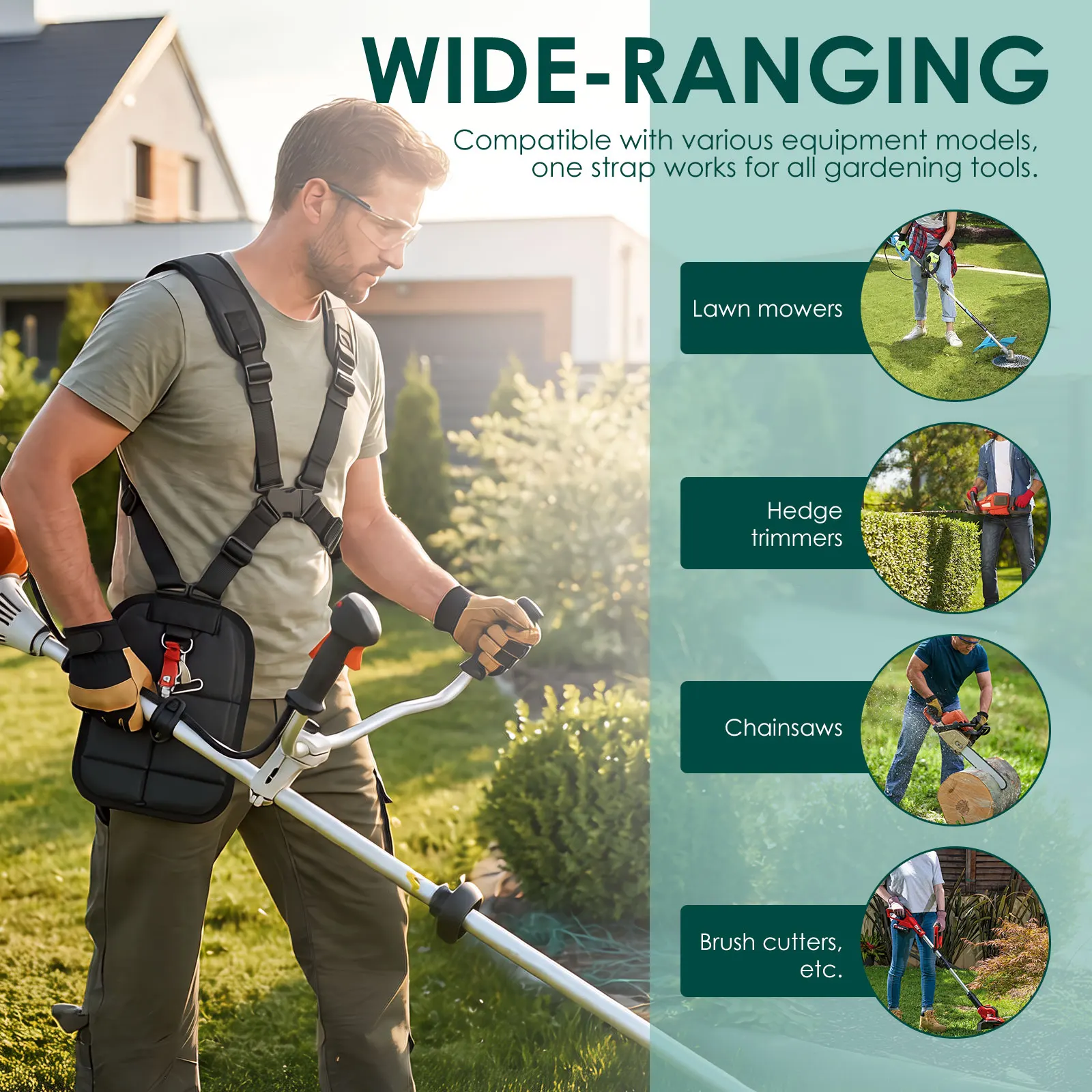 Double Shoulder Trimmer Strap Heavy Duty Harness Comfort Weight Relief for Stihl Weed Eater Eater Wacker String Trimmer Chainsaw image 4