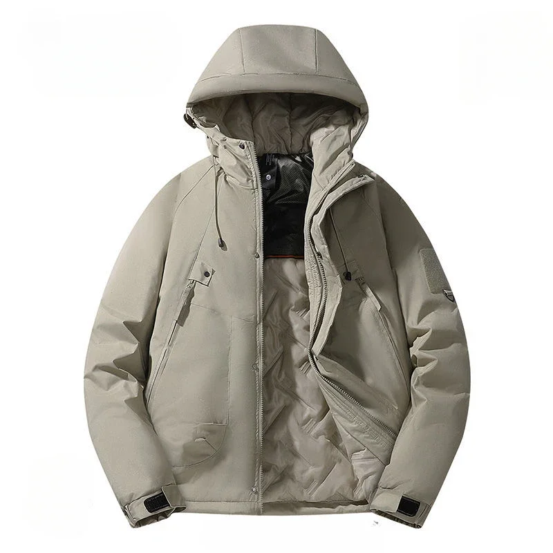 Winter Jackets Men Windproof Windbreaker Hooded Parkas Warm Thick Cotton-padded Coat Outdoor Outerwear Snowwear Long Sleeve Tops