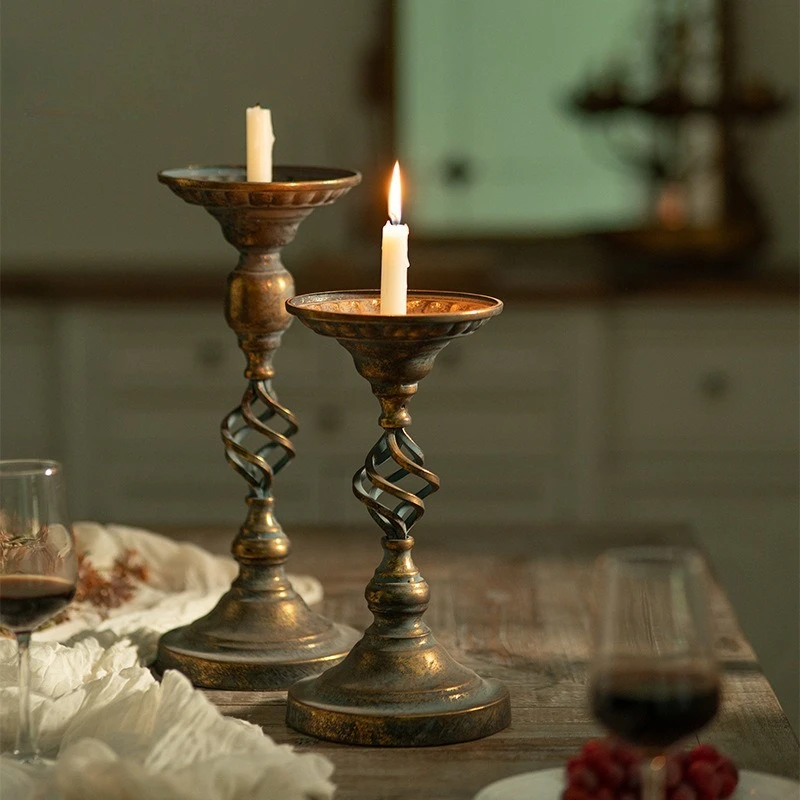 American antique old medieval candle holder restaurant romantic decorative props candlelight dinner ornament