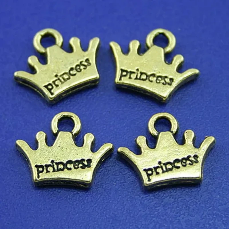 30pcs 13*11mm Dark Gold-tone  Princess Crown Charms H2216 Charms for Jewelry Making