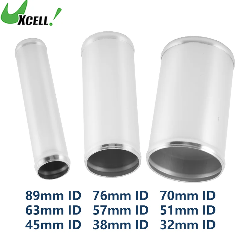 UXCELL 32/38/45/51/57/63/70mm ID Straight 150mm 6061 Aluminum Alloy Tube Intercooler Pipe Polishing Air Intake Connection Hose