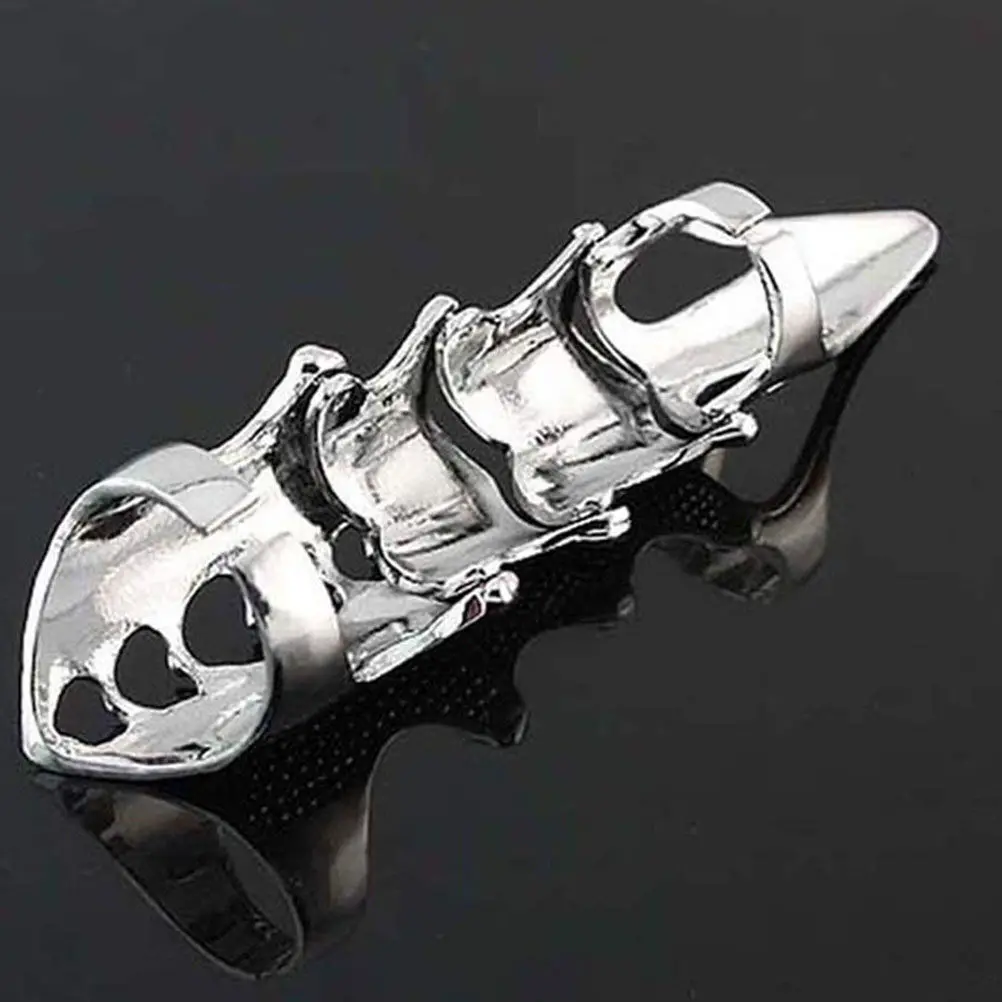 3pcs Hollow Metal Fingertip Claw Rings for Nail Protection, Cosplay & Belly Dance Performance