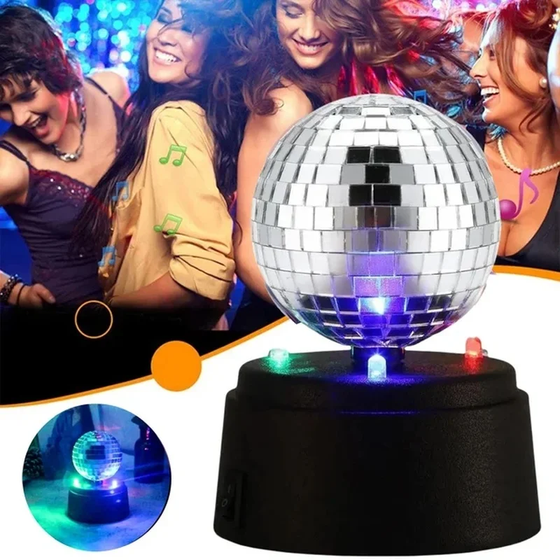 LED Disco Light Disco Mirror Lamp with Stage Rotating Magic Dance Car RGB Halloween Christmas Gift Party Club Laser Show Lamp