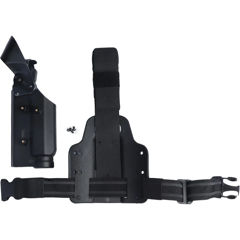 Right Hand Short Gun Holster with Flashlight Suitable for 1911 Outdoor Shooting Leg Holster