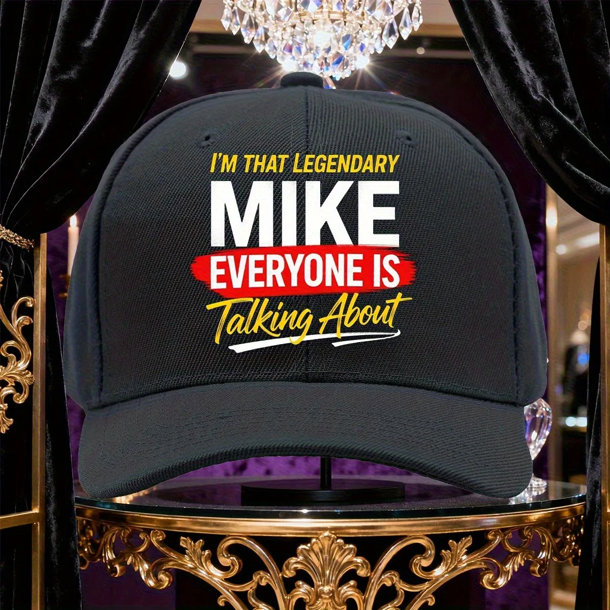 Legendary Mike Talking About Baseball Cap Adjustable Print Casual Curved Brim Hat Unisex