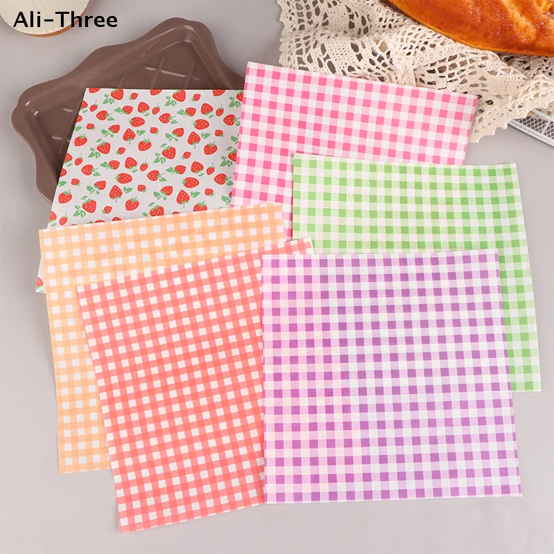 100Pcs Food Waxed Paper Oil-Proof Wax Paper Bread Sandwich Burger Fries Macarons Packaging Kitchen Baking Tool Decor Paper