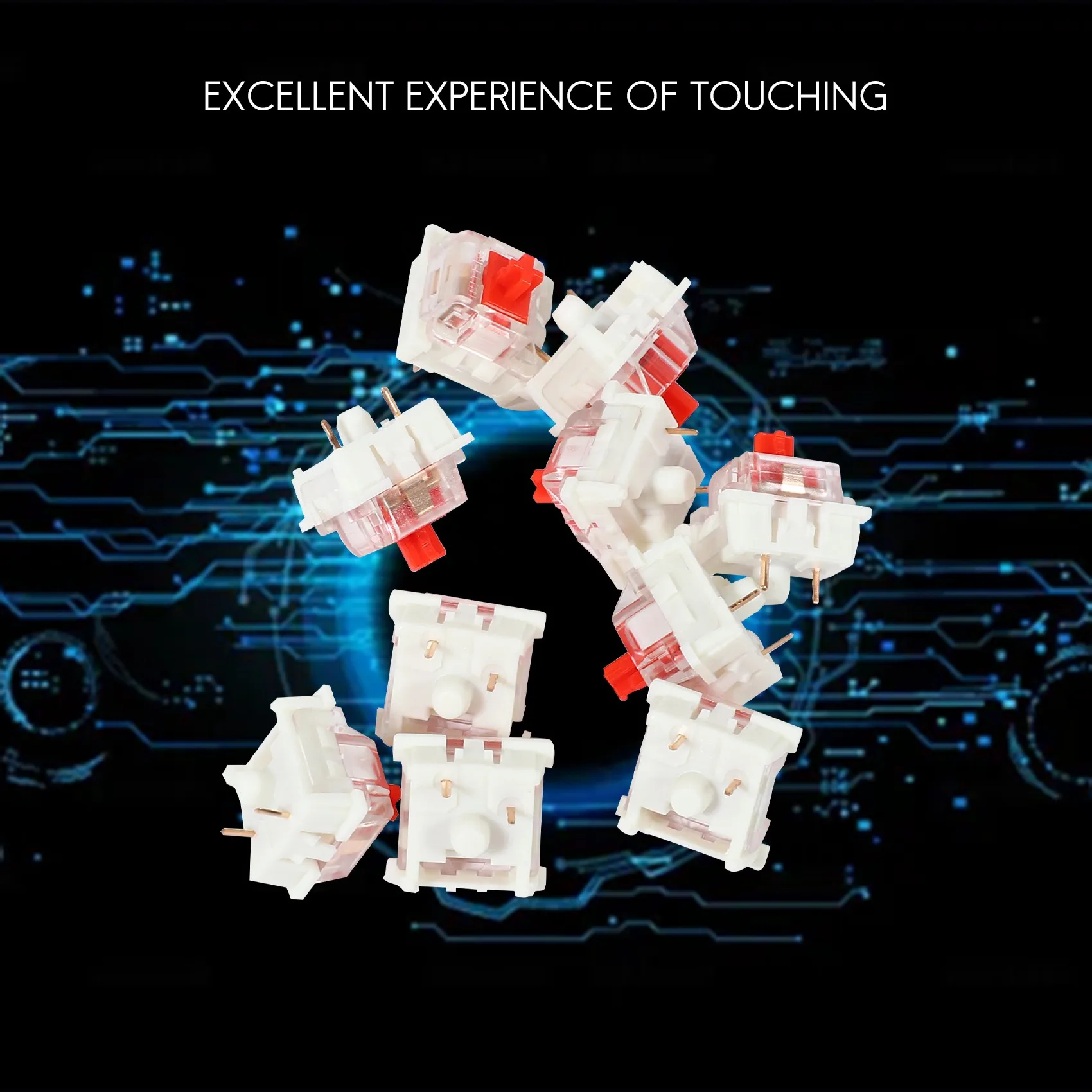 체리 레드 MX RGB 기계식 스위치 키보드 교체용 플라스틱, 3 핀, 10 개