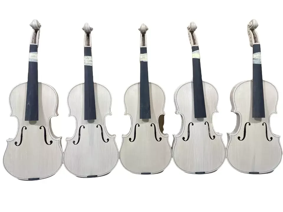 4/4 Size Unfinished Violin New Handmade Solid Spruce Top Flame Maple wood Back Fine sturdy white #US