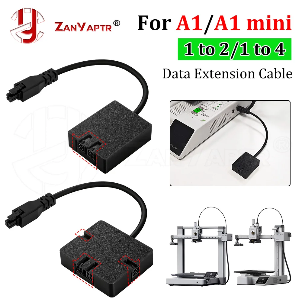 

For Bambu Lab AMS 4pin Expand data interface 1 to 2/1 to 4 More data interfaces for bambu lab A1/A1mini 3D Printer accessories
