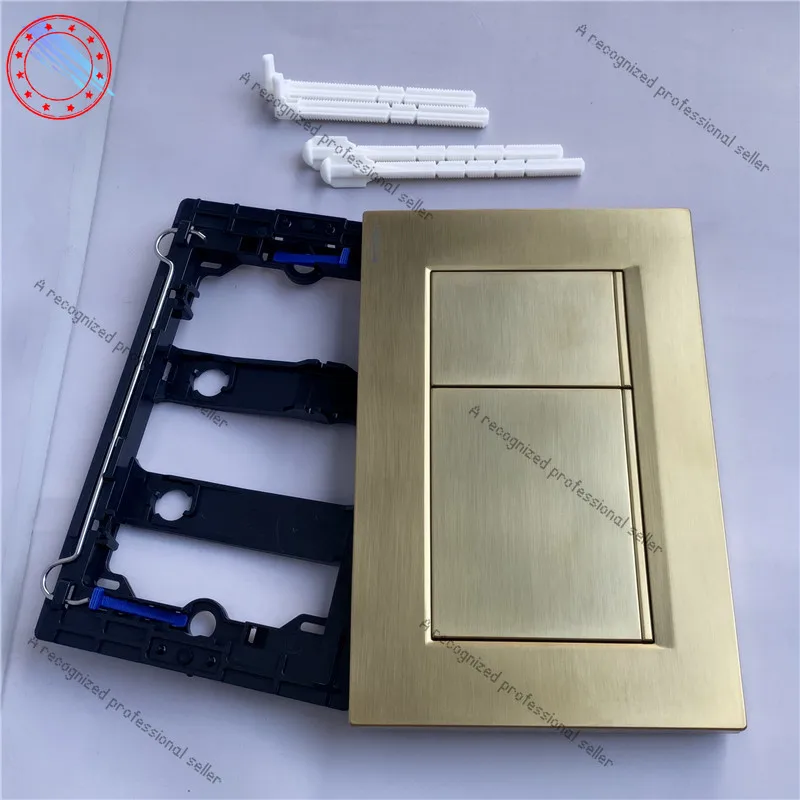 

Sigma20 Universal Flush Panel Black, Silver, Plated, Wall Mounted Toilet into Wall Tank Brushed Gold Button