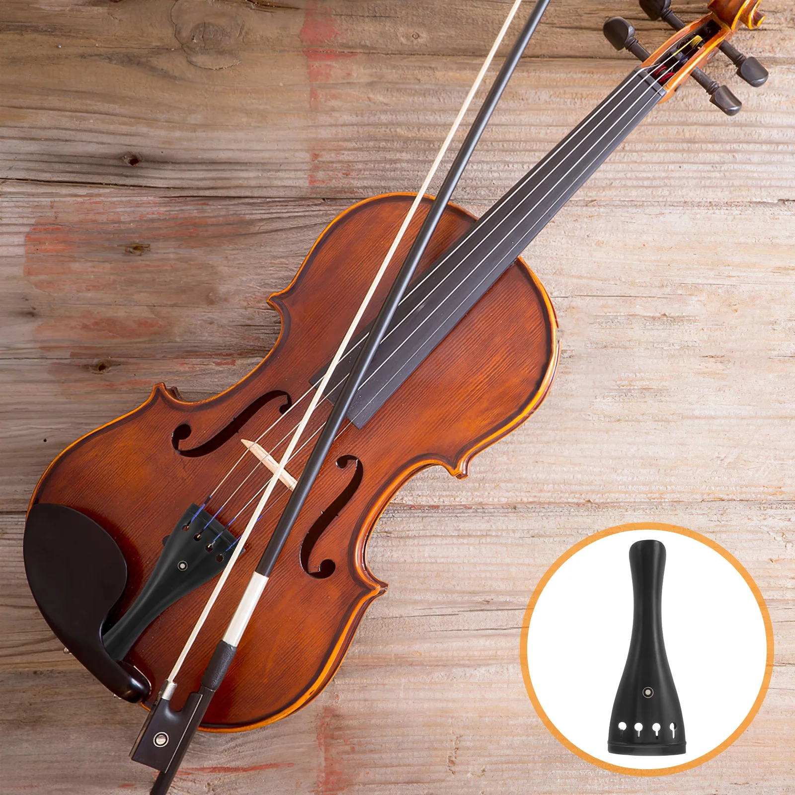 

Violin Tailpiece Wood Full Size Durable Replacement Accessory for Beginners Adults Violin Repair Parts DIY Tunings