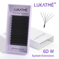 LUKATME 6D W Eyelash Extension W-shaped 6D Blooming Faux Lashes Glam Bold 6D Eyelashes