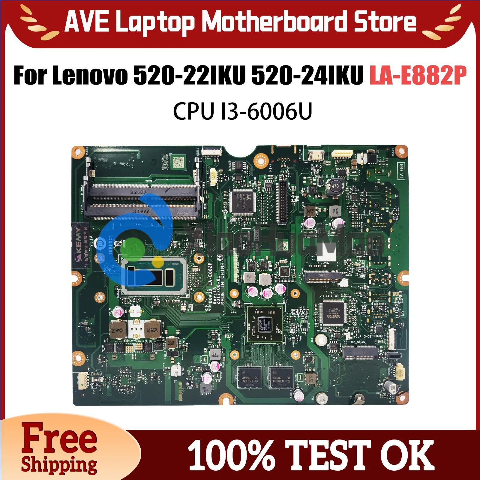 

LA-E882P FRU 01LM511 с процессором i3-6006U для Lenovo AIO 520-22IKU 520-24IKU универсальная материнская плата 100% тест в порядке