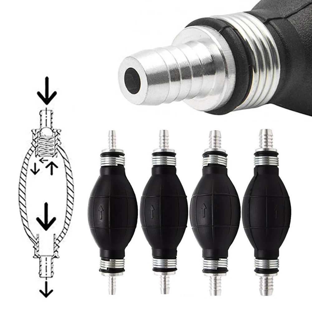 6mm/8mm/10mm/12mm Black Bulb Type Manual Fuel Pump Rubber Hand Primer Bulb Fuel Transfer Ball One Way Valve for Car Marine Boat