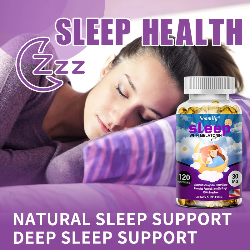 Melatonin Capsules 30mg, Helps Maintain Healthy Circadian Rhythm, Supports Fall Asleep Faster, Promotes Sleep Quality Relaxation