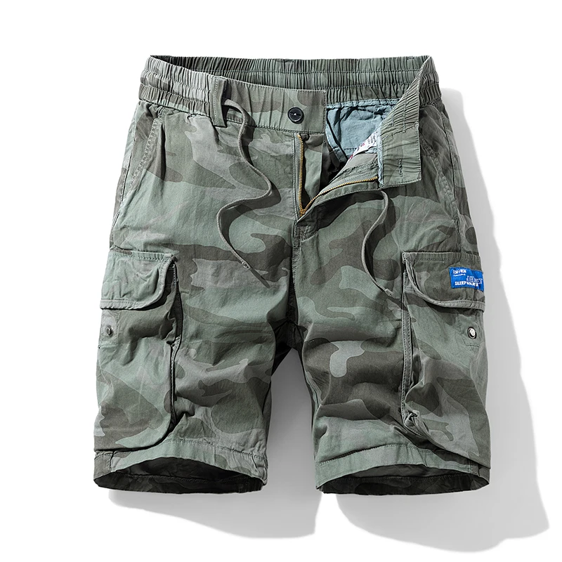 Summer Men Cotton Camouflage Cargo Shorts Man Beach Bermuda Jogger Casual Short Pant Men Outdoor Streetwear Loose Shorts Trouser